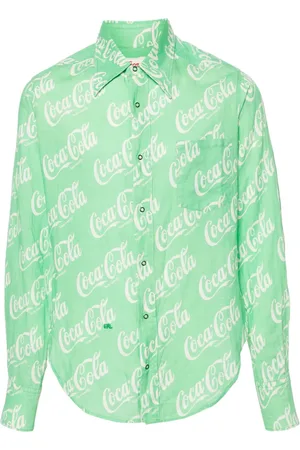 ERL Camisa con monograma estampado de x Coca-Cola
