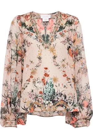 Camilla Blusa de seda Rose Garden Revolution