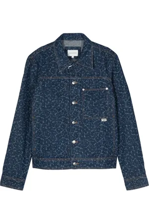 Maison Kitsuné Chamarra de mezclilla con motivo geométrico