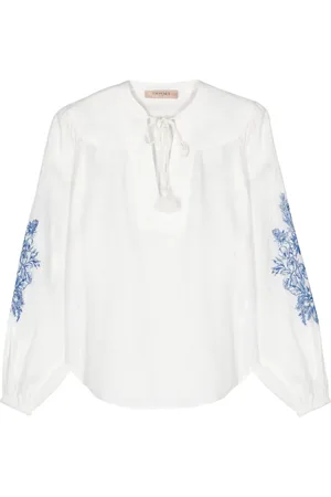 Twin-Set Blusa con bordado floral