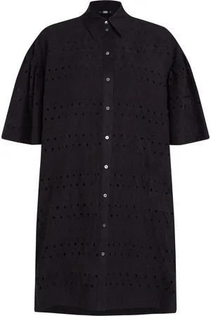 Karl Lagerfeld Vestido camisero con bordado inglés