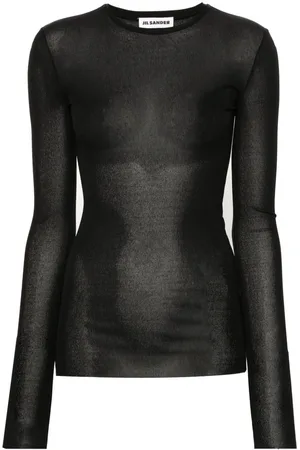 Jil Sander Playera de seda manga larga