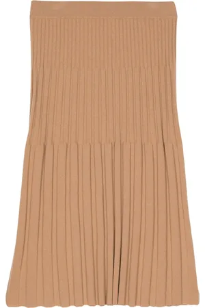 N.PEAL Falda midi de cachemira con diseño plisado