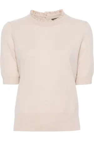 N.PEAL Playera de cachemira con ribete de volantes