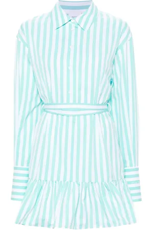 Patou Vestido corto con motivo de rayas y volantes