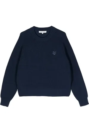Maison Kitsuné Suéter de canalé con aplique Fox Head