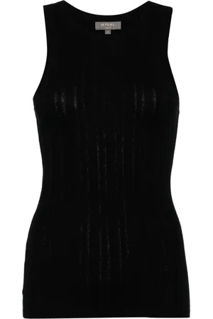 N.PEAL Top tejido de canalé con cuello redondo
