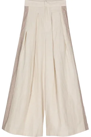 BIYAN Pantalones palazzo con aplique de rayas