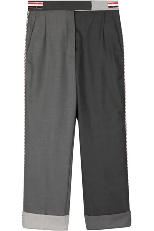 Thom Browne Pantalones rectos con diseño de dos tonos