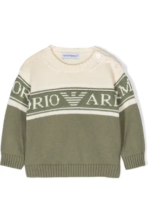Emporio Armani Suéter con logo en intarsia