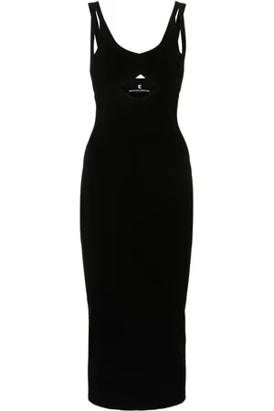 ERMANNO SCERVINO Vestido midi con diseño tejido de canalé