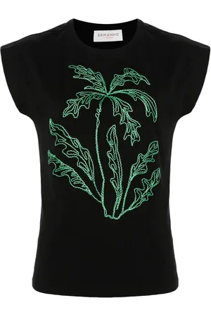 Ermanno Firenze Playera con aplique de palmeras