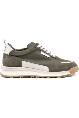 Thom Browne Tenis Alumni con paneles de gamuza