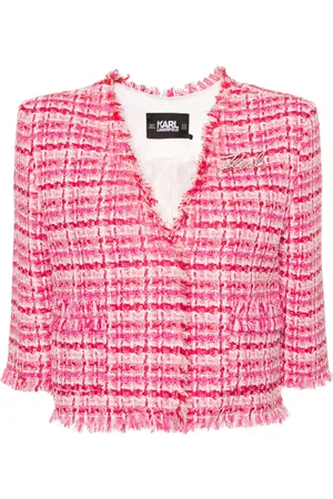 Karl Lagerfeld Chamarra de bouclé con logo