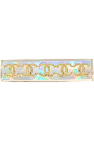 CHANEL Broche para el cabello con logo CC 1997