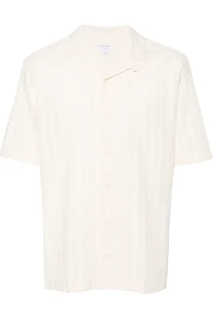 Sunspel Camisa con rayas bordadas