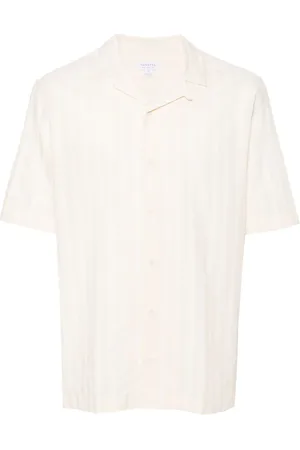 Sunspel Camisa con rayas bordadas