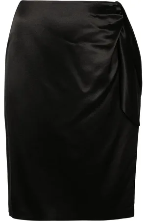 Saint Laurent Falda de seda con detalle de nudo