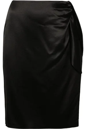 Saint Laurent Falda de seda con detalle de nudo