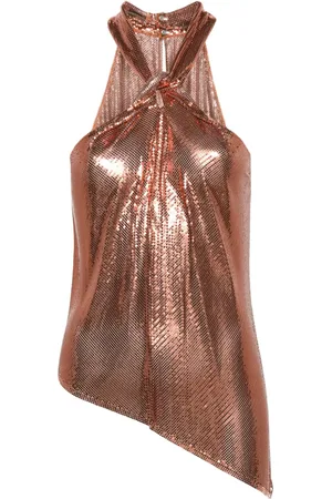Paco rabanne Top asimétrico con efecto de cota de malla