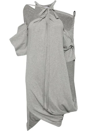 pushBUTTON Vestido drapeado con diseño asimétrico