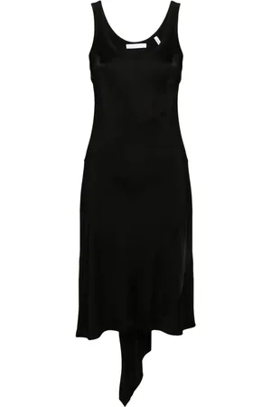 Helmut Lang Vestido midi con dobladillo asimétrico