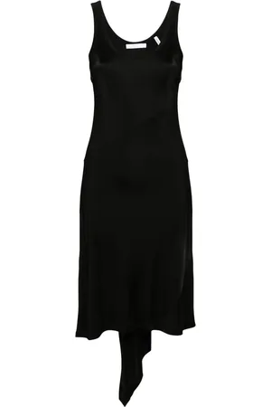 Helmut Lang Vestido midi con dobladillo asimétrico