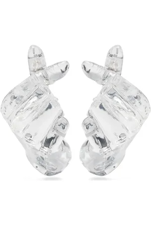 Y / PROJECT Aretes transparentes con forma de mano