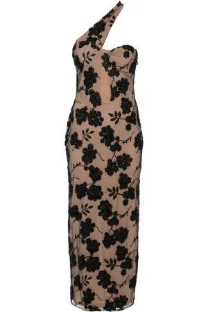 ROTATE Vestido midi con cuentas florales