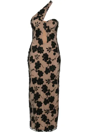 ROTATE Vestido midi con cuentas florales