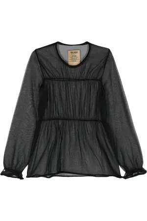 UMA WANG Blusa traslúcida con detalle de costura