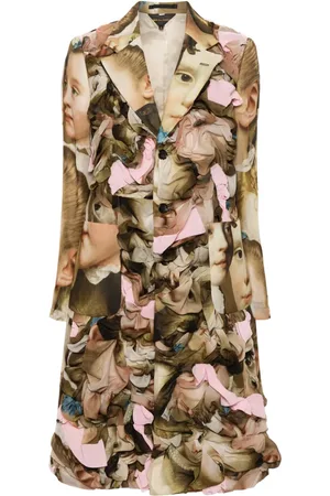 Comme des Garçons Abrigo midi con diseño fruncido