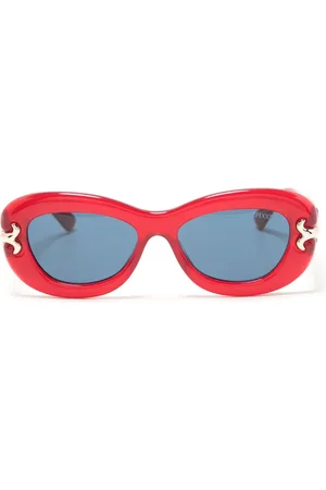 Puccini Lentes de sol con armazón ovalada y logo estampado