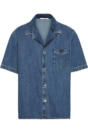VALENTINO GARAVANI Camisa bowling de mezclilla con detalle en V