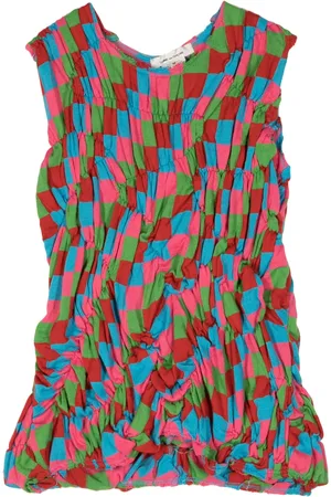 Comme des Garçons Top fruncido con motivo de cuadros