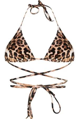 Vetements Top de bikini con estampado de leopardo