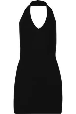 ÉTERNE Vestido corto con cuello halter y espalda abierta
