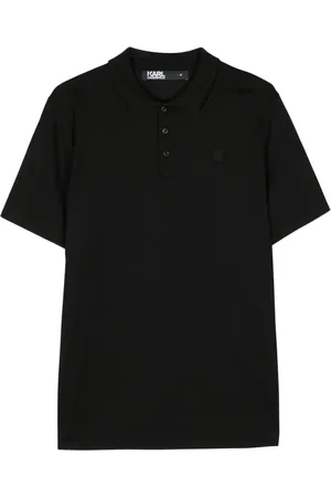 Karl Lagerfeld Playera tipo polo con parche Ikonik Karl