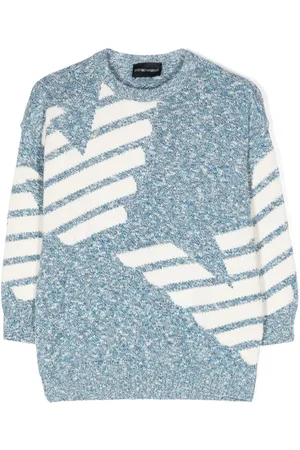 Emporio Armani Suéter tejido con logo en intarsia