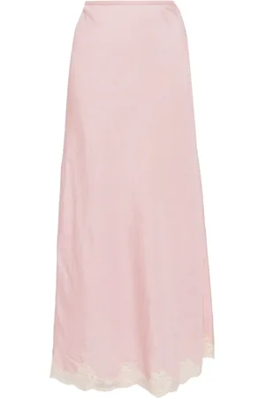 RIXO London Falda midi con ribete de encaje