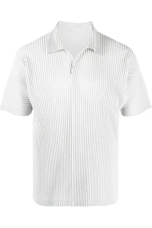 Issey Miyake Playera tipo polo plisado