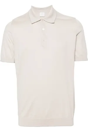 ELEVENTY Playera tipo polo de tejido canalé fino