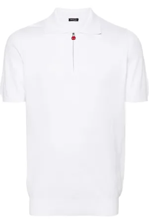 Kiton Playera tipo polo de tejido canalé fino