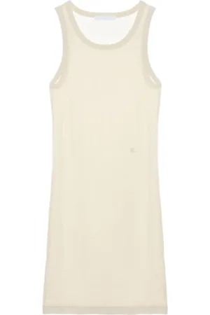 Helmut Lang Vestido corto de tejido fino de canalé