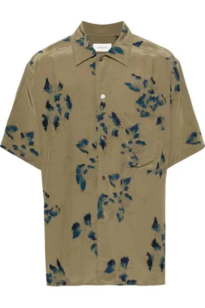 LEMAIRE Camisa con estampado floral y cuello italiano