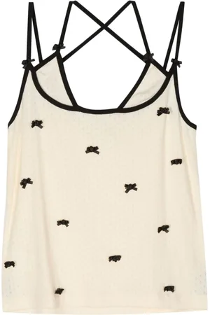 pushBUTTON Top con aplique de moño