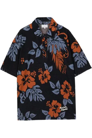 Maison Kitsuné Playera tipo polo con acabado de toalla