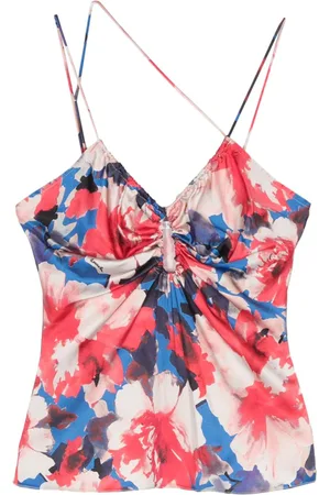 Patrizia Pepe Top con aberturas y estampado floral