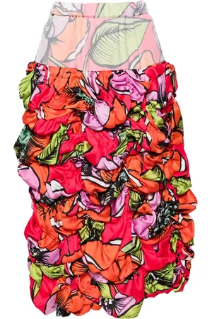 Comme des Garçons Falda midi con estampado floral