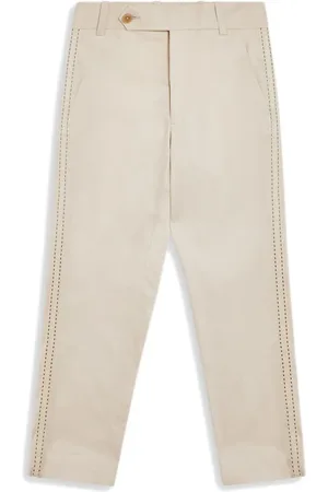 Maison Ava Pantalones rectos con logo bordado